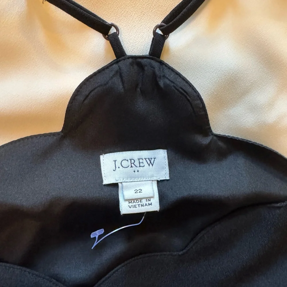 J. Crew Black Scalloped Camisole